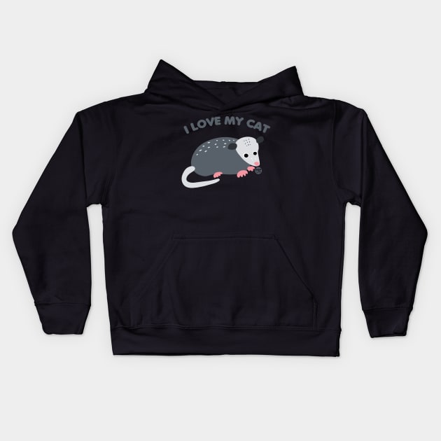 LOVE MY CAT Kids Hoodie by toddgoldmanart